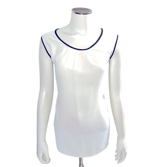 Anne Klein Colorblock Sleeveless Shell, Size 14 - White & Black - Picture 8 of 16